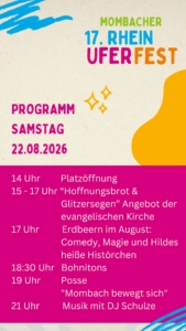 Rheinuferfest 2026 Programm Samstag
