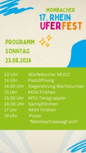 Rheinuferfest 2026 Programm Sonntag